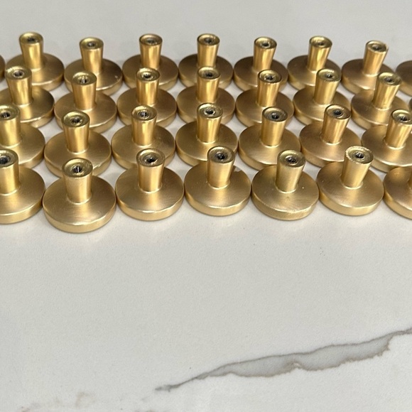 Solid Brass Round 1 1/8” Cabinet Pulls - Brushed Gold Finish (Qty. 12) - Picture 10 of 12